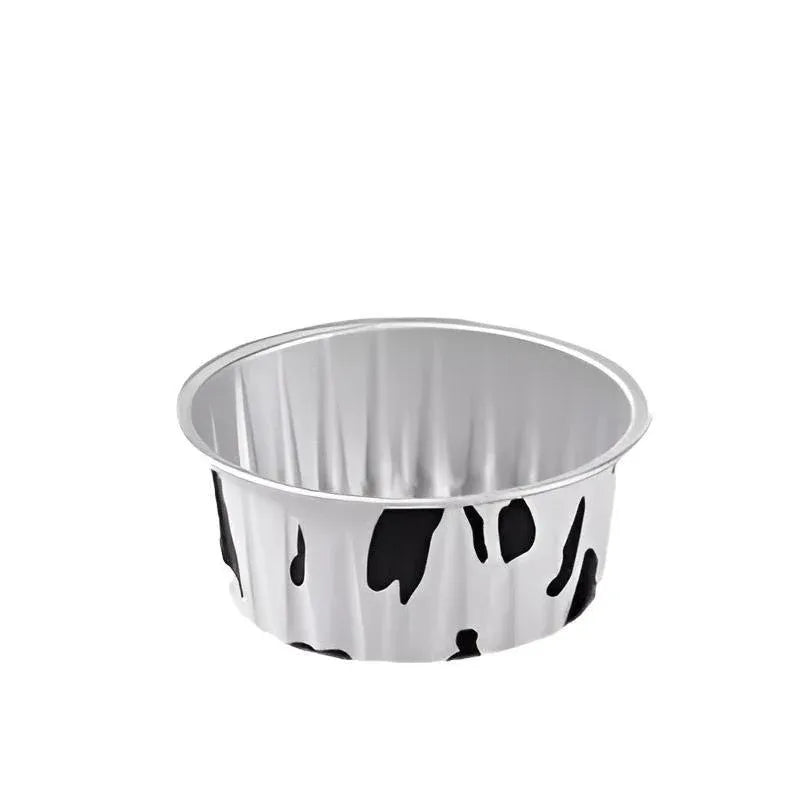 100Pcs Cake Tools Pudding Cake Aluminum Foil Baking Cups Cupcake Cup with Lids - 100pcs-Cow